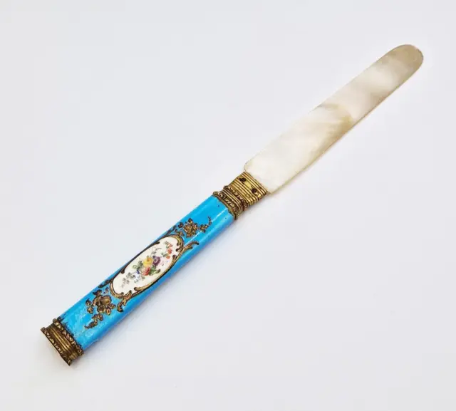 Fine 18Th Century French Sevres Style Porcelain Handled Letter Opener