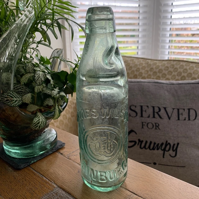 JAMES WILSON EDINBURGH 10oz Codd Vintage Victorian Old Bottle £13.99