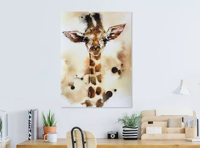 Beautiful Abstract Giraffe Portrait Print Home Decor Wall Art choose your size