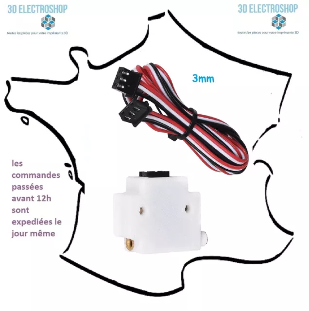 Détecteur de filament blanc ou noir pour imprimante 3D 1.75 ou 3mm