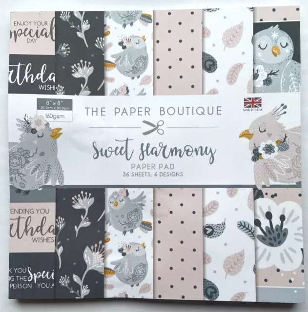 The Paper Boutique - 8 X 8 Paper Pad - Sweet Harmony - 36 Sheets 6 Designs