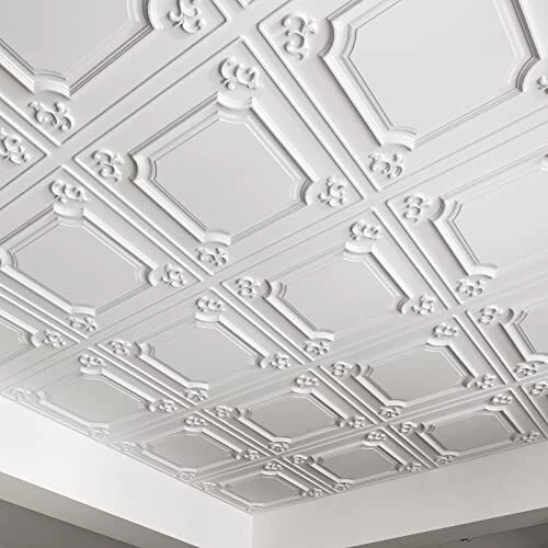 Art3d Drop Ceiling Tiles 24x24 in White 12-Pack 48 Sq.ft Wainscoting Panels G...