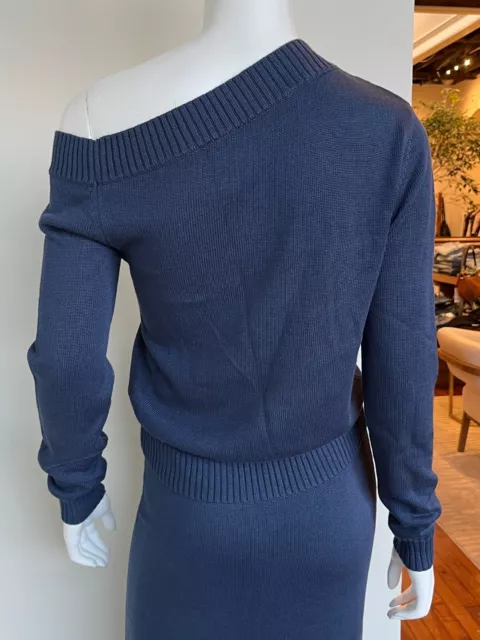 Rachel Comey Glissa Top Blue Off the Shoulder Sweater Size Small 2