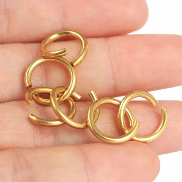 Solid Brass Open Jump Rings Link Loops 14mm 12mm