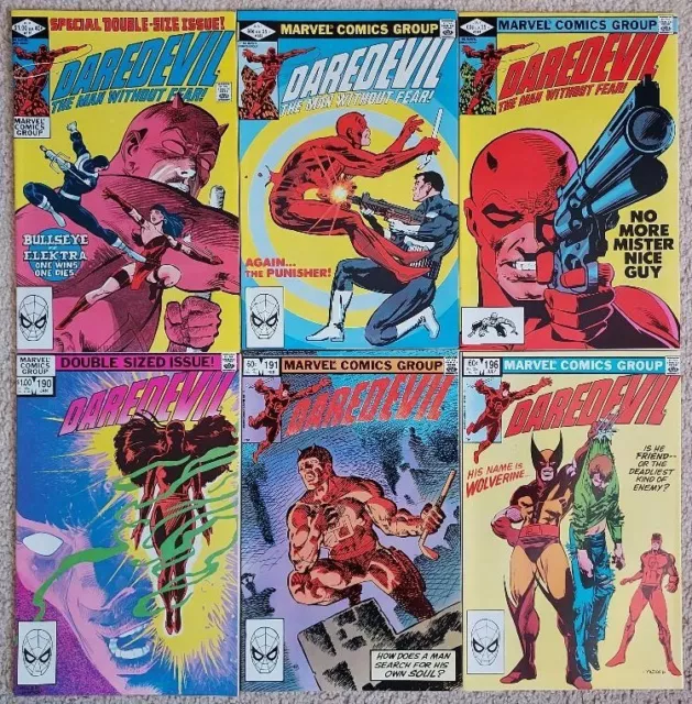 Daredevil 181, 183, 184, 190, 191, 196 Set of six KEY Issues All 9.6NM+