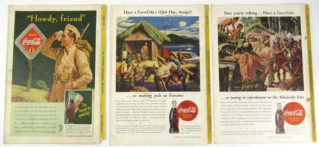 1942 COCA COLA WWII Military Advertisements Panama Admiralty Isles ...