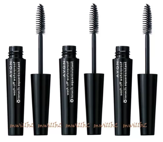 Lot of 3 - Avon WASH OFF WATERPROOF Mascara BLACK New Sealed!