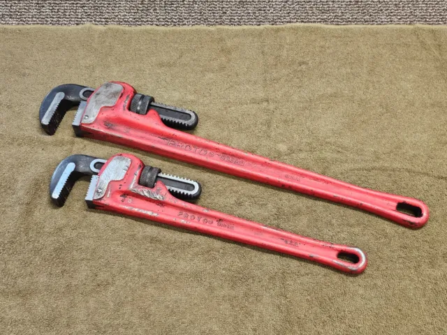 Proto 824 HD 818 HD 24" 18" Heavy Duty Pipe Wrench Automotive USA BOTH