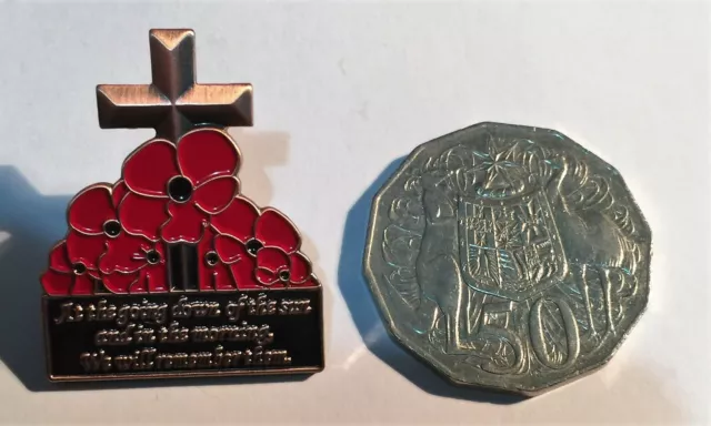 Red Poppy, Remember Them, Brooch, 11 - 11, ANZAC, Badge, Hat Pin, Lapel Pin. #6 3