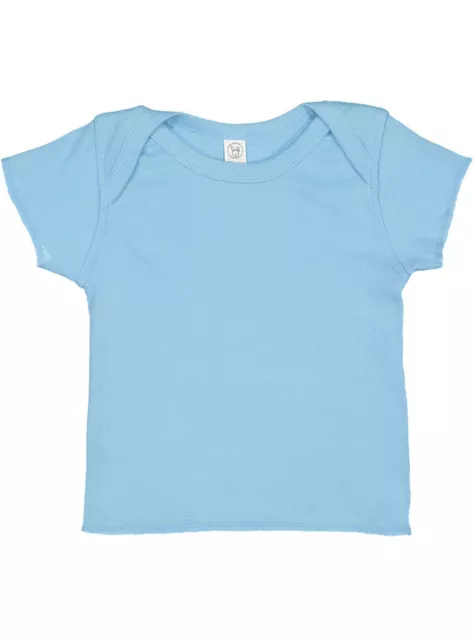 Rabbit Skins 3400 Infant Short Sleeve Cotton Baby Rib Lap Shoulder T-Shirt