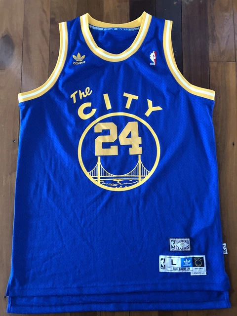 adidas Hardwood Classics NBA Golden State Warriors Rick Barry basketball jersey adidas Hardwood Classics NBA Golden State Warriors Rick Barry basketball jersey