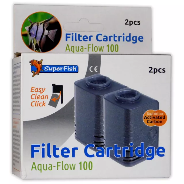 Superfish Aquaflow Filter Foam Carbon Cartridge Media Fish Tank Aquarium