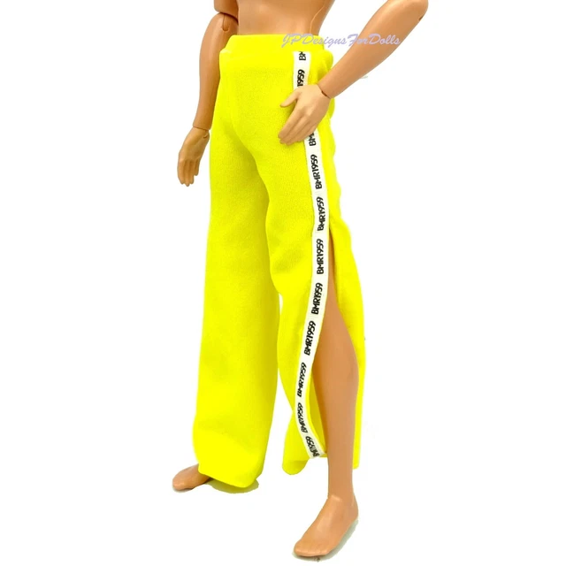 2019 BMR1959 Ken Fashion yellow Side Split Track Trousers Doll Clothes New