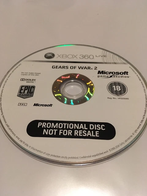 Gears Of War 2 Promotional Promo Copy for Xbox 360 Disc Only Rare Collectible