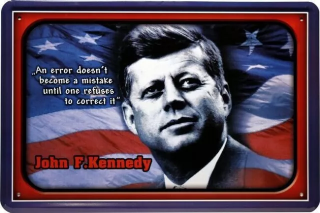 Blechschild 20x30 John F. Kennedy Präsident USA Amerika Bar Sammler Geschenk