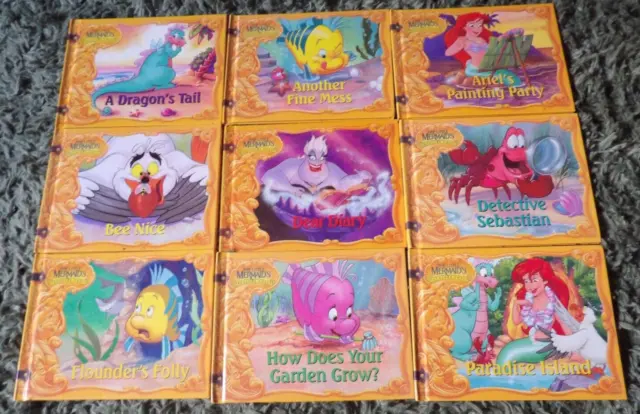 Lot Of 9 1992 Collectors Disney The Little Mermaid’s Treasure Chest Ariel BOOKS