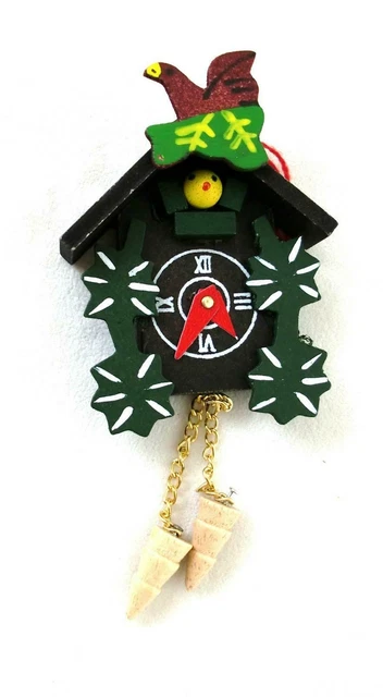 Maison de Poupées Bois Peint Coucou Horloge Miniature Accessoire 1:12