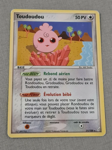 Carte Pokemon Française Toudoudou 21/100 Ex Gardiens De Cristal Rare