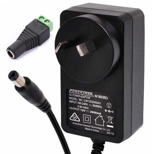 12V 2A Power Supply Adapter Charger Transformer Main Plug For LED Strip CCTV