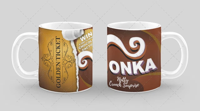 Willy, Wonka, golden ticket Personalised Tea coffee Mug Gift