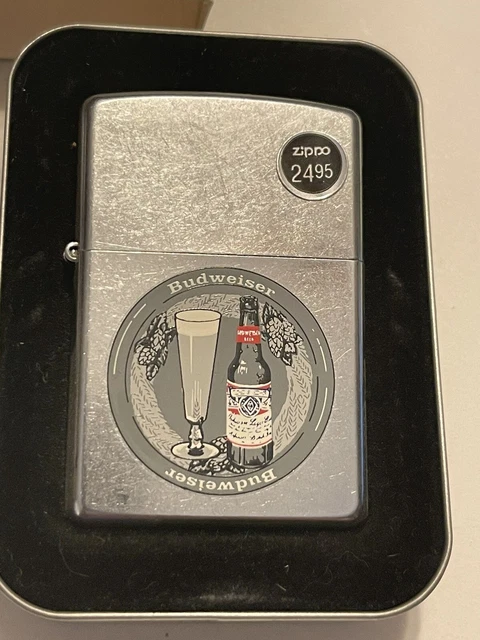 Zippo 2002 Budweiser Bottle & Glass Lighter Sealed In Box K185