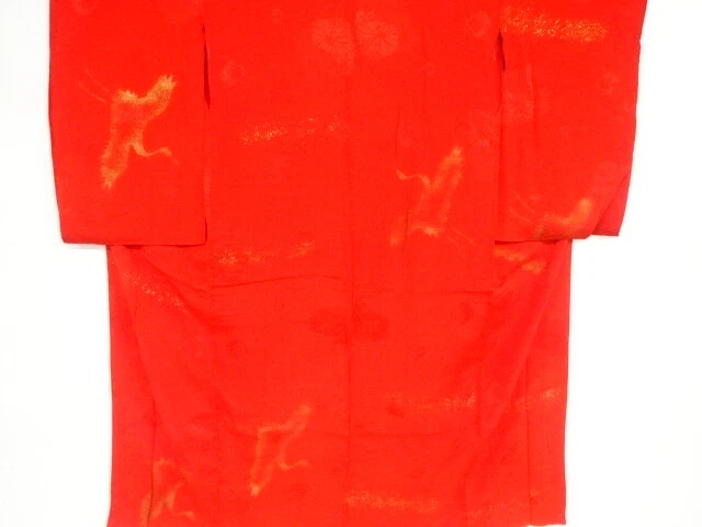 81230# Japanese Kimono / Antique Juban / Mist With Crane