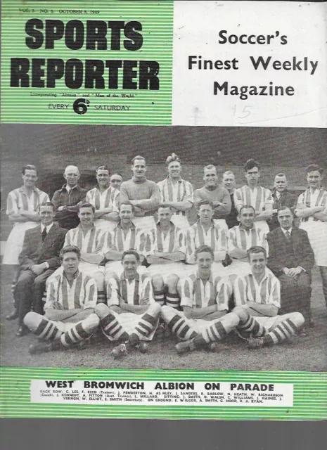 Sports Reporter - 8 October 1949 - West Brom (Wba) Tottenham (Spurs) Newcastle