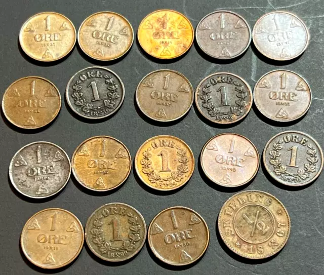 Huge Norway Lot: 77 Coins: 1867-1950: variety of dates / types  / conditions 🔥