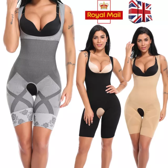 Womens Full Body Shaper Slimming Shapewear Bodysuit Underbust Firm Tummy Control