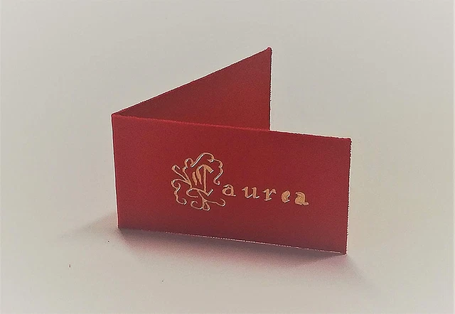 25 Bigliettini Per Bomboniere Laurea Rossi Con Dettagli Oro - Personalizzabili 2,5x4,5 Cm - Foto 5