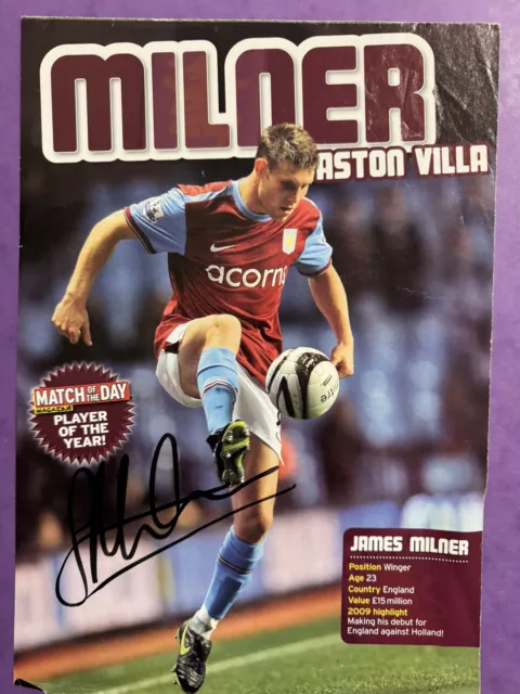 James Milner - Aston Villa Fc Signed Picture