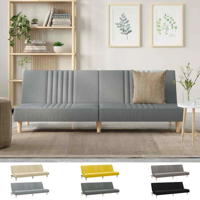 Sofá cama de tela amarillo claro vidaXL