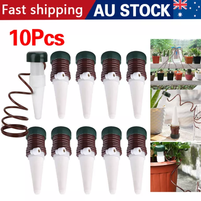 10x Drip Irrigation System Kit Drippers Self Watering Spikes Flower Plant Garden