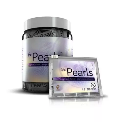 100 Trio Pearls Gelling Odour control Sachets ostomy pouch, stoma, ileostomy