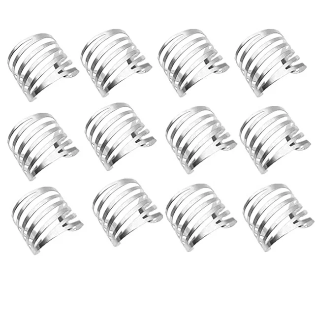 Set anelli tovaglioli argento con 12 supporti tovaglioli scavati per die7935
