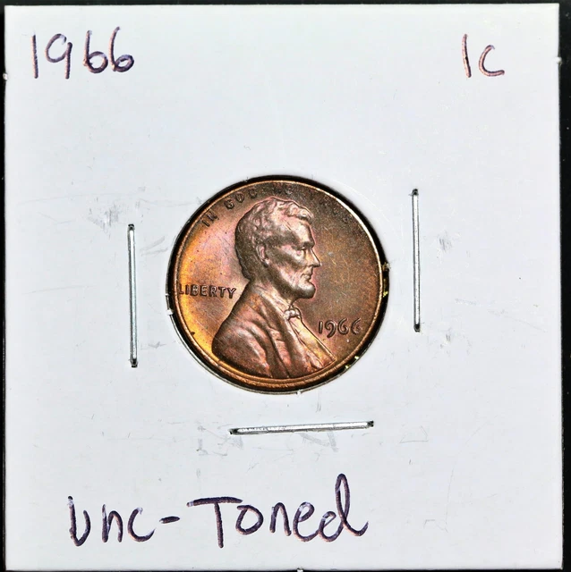 1966, 1c, Lincoln Memorial Cent - TONED - EA1280.