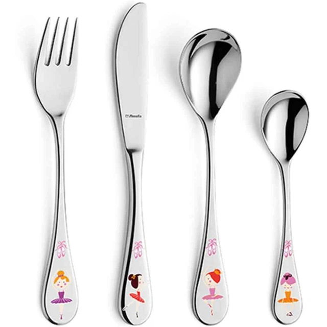 Amefa Kinderbesteck Set 4-tlg. Edelstahl Messer Löffel Gabel Dessertlöffel Amefa
