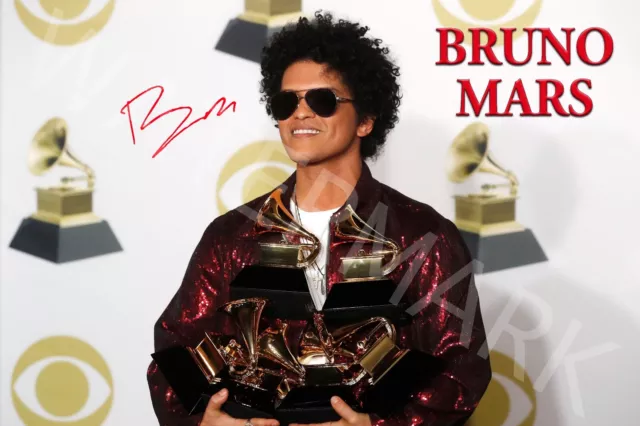 BRUNO MARS Signed Music 12x18 Inch Photograph Poster - Uptown Funk