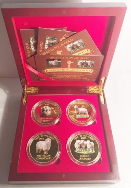 2015 Boxed Set of 4 x 1 oz Year Of The Sheep Coins Limited to only 1000 Sets