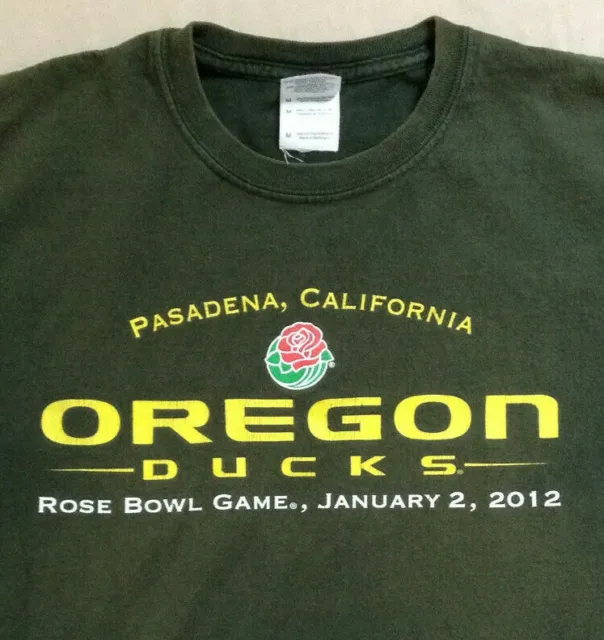 Oregon Ducks Gildan T Shirt Mens Size M Pasadena Rose Bowl 2012 Dark Green
