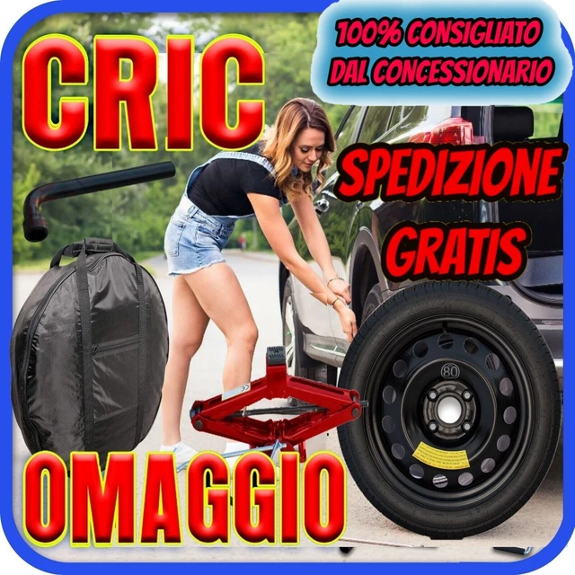 Roue De Secours Galette 15" 4 écrous Pour Toyota Yaris - Avec Cric, Clé Et Sac - Neuf