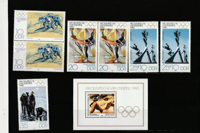 DDR 2478-2481 + Bl.57  postfrisch Lake Placid olympische Winterspiele (IV1)