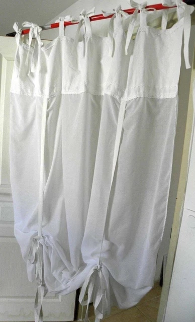 Rideau Monogrammé Fait Main - Dentelle Blanche Style Vintage, Neuf, Longueur 101-150cm