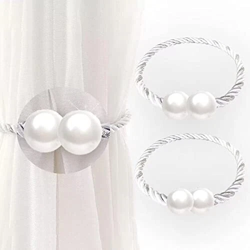 2 Pack Magnetic Curtain Tiebacks Convenient Drape Tie Backs Weave Holder for ...