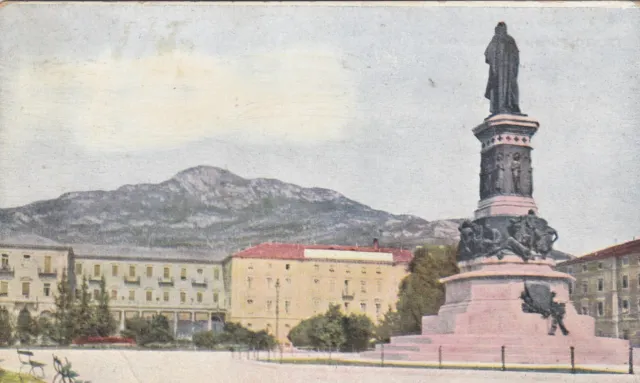 Cartolina Trento Trentino Alto Adige Piazza E Monumento Dante Viaggiata 1924