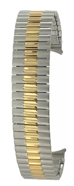 Speidel 18mm Curved Open Ended Stainless Two Tone Metal Expander Watch Strap