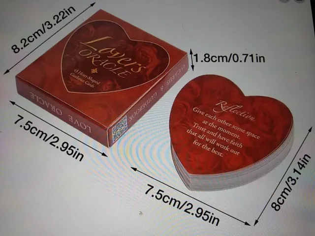 LOVERS ORACLE 45 heart Shaped Guidance Card Deck Tarot & Oracle Set New