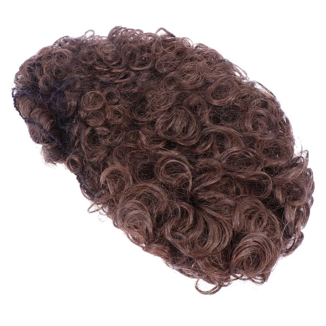 Peluca corta rizada ondulada mujer peluca sintética pelo exquisito elastis