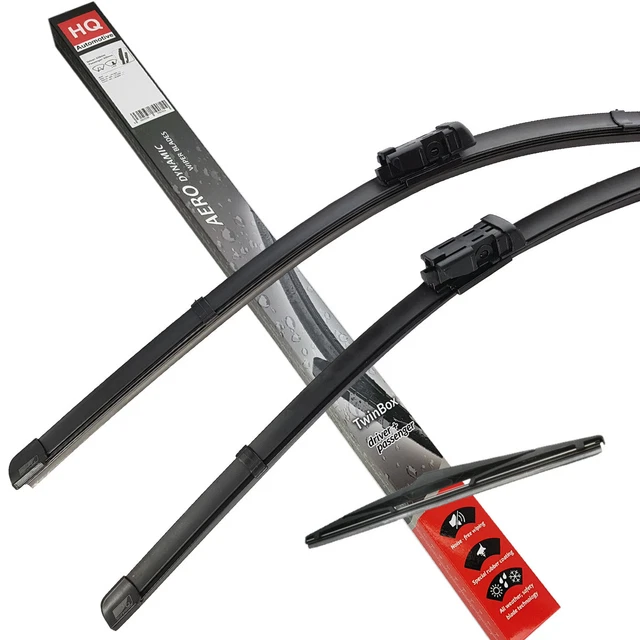 HQ Automotive Wiper Blades For Nissan Qashqai – 3-Piece Set (Front + Rear) – Flat Frameless