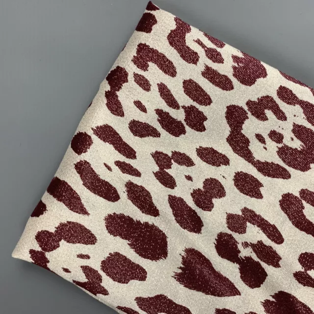 HAIDER ACKERMANN Beige Burgundy Metallic Animal Print Scarf 2